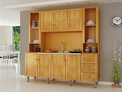 COZINHA LUA 2,00m MADEIRA COM PÉ