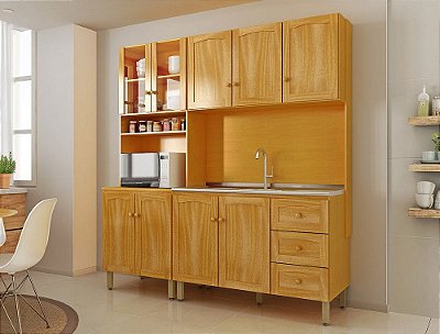 COZINHA C488 2,00m MADEIRA COM PÉ