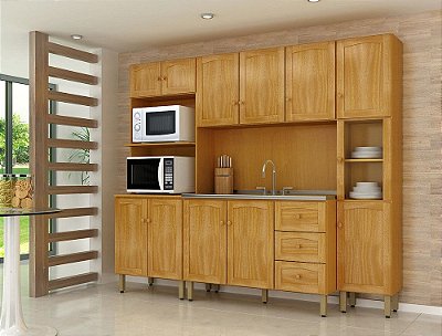 COZINHA VICTORIA 2,30m MADEIRA COM PÉ