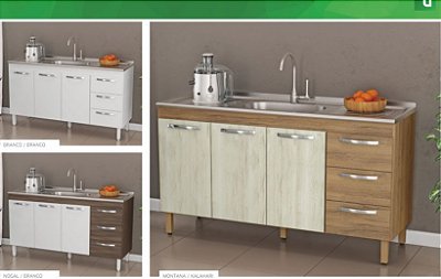 BALCÃO ATENAS 1,58m MDP S/Tampo