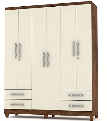 GUARDA ROUPA LINE 6 PORTAS 4 GAVETAS