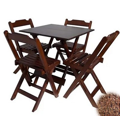 Mesa com 4 cadeiras (Dobrável)