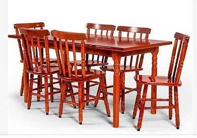 Mesa Madeira Maciça com 6 cadeiras