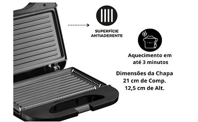 Sanduicheira e Grill Amvox