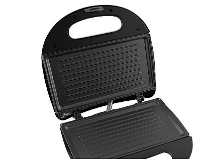 Sanduicheira e grill, Crome inox, Preto, Britânia