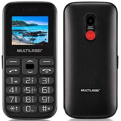 CELULAR MULTILASER VITA (SEM BASE) DUAL CHIP 2G BLUETOOTH CÂMERA BOTÃO SOS PRETO P9120
