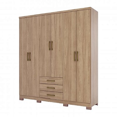 GUARDA ROUPA CAJU 6 PORTAS