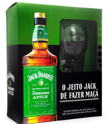 KIT WHISKY JACK DANIELS APPLE TACA