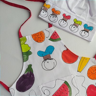 kit avental Infantil lHorta Colorida Menino