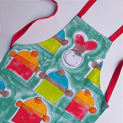 Avental Infantil Chefinho de Panela Verde Mar