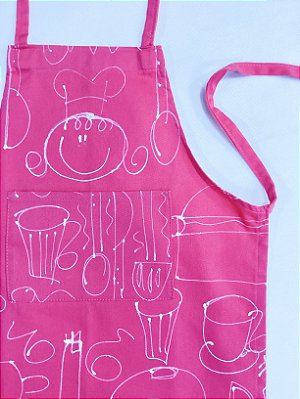 Avental Infantil  chef Colorido - Rosa Doce