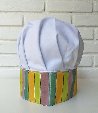 Chapéu de chef Listrado Verde