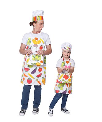 Kit Avental Família  Frutas e Legumes