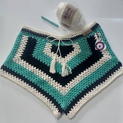 Shorts de crochê saída de praia