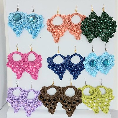 Brincos de croche-cascata