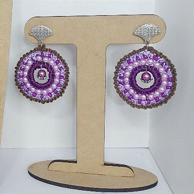 Brincos em crochê redondos