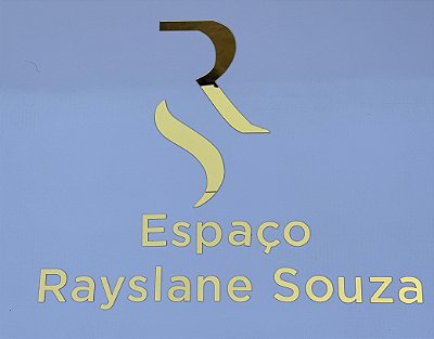 LOGO EM ACRILICO ESPELHADO DOURADO ROSE PRATA 120 x 40