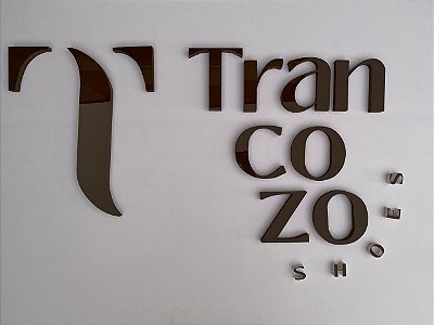 LOGO EM ACRILICO ESPELHADO DOURADO ROSE PRATA 100 x 40