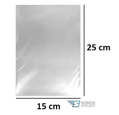 Saquinho plástico transparente PE - 15 x 25