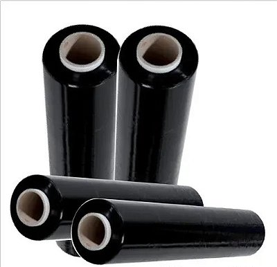 Filme Stretch Preto 50cm x 0,25 micras com tubete - 6 kg
