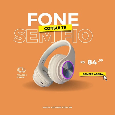 Fone Sem Fio Headset B39 Bluetooth V.5.0 Leds