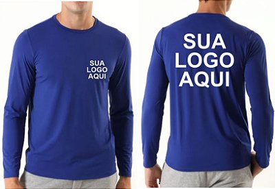 Kit 10 Camisetas Manga Longa Personalizada Com Logo Tamanhos Variados