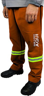 Kit 40 Calça em Brim Pesado Cargo Com Faixa Refletiva Personalizada