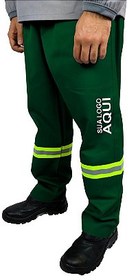 Kit 28 Calça em Brim Pesado Cargo Com Faixa Refletiva Personalizada