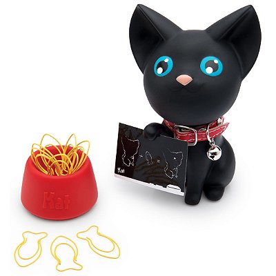 Porta Clipes & Cartão Gato Preto Porta Clipes & Cartão Gato Preto