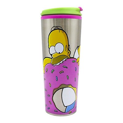 Copo Inox de Viagem Donut Homer - Os Simpsons