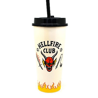 Copo com Canudo Hellfire Club - Stranger Things