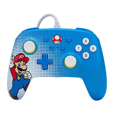 Controle Nintendo Switch Azul - Super Mario