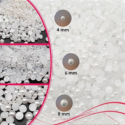 2.500 Meia Perola 4mm 6mm 8mm Branca Promoção Atacado