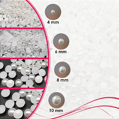 Kit 3.950 Meia Perola 4mm 6mm 8mm 10mm Branca