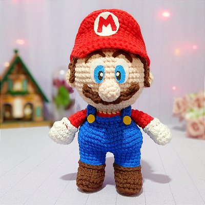Amigurumi Mario Bros Mario Boneco de Crochê SOB ENCOMENDA