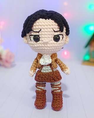 Amigurumi Levi Ackerman Attack on Titan Boneco de Crochê SOB ENCOMENDA