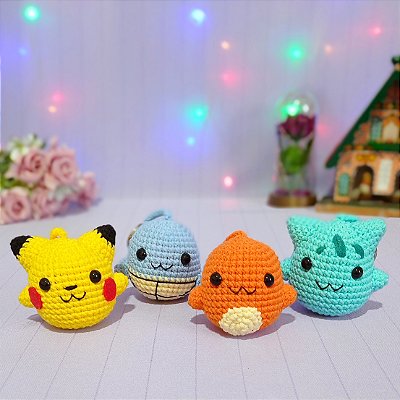 Chaveiros Pokemon formato ovinhos 4 iniciais SOB ENCOMENDA