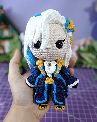 Amigurumi Neuvillette Genshin Impact Boneca de Crochê SOB ENCOMENDA