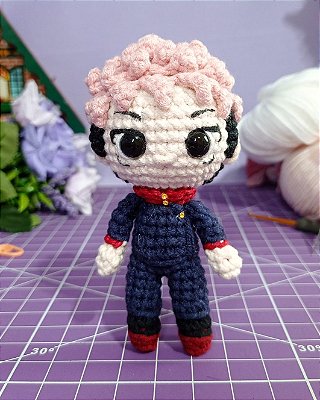 Amigurumi Itadori Yuji Jujutsu Kaisen Boneco de Crochê SOB ENCOMENDA