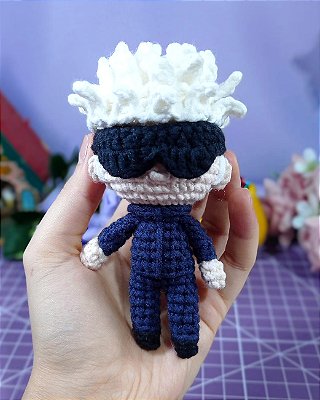 Amigurumi Satoru Gojo Jujutsu Kaisen Boneco de Crochê À PRONTA ENTREGA