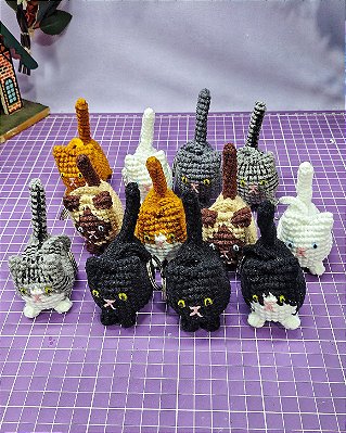Gatos chaveiro amigurumi