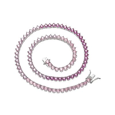 Colar Riviera Três Pontas Pink Degradê