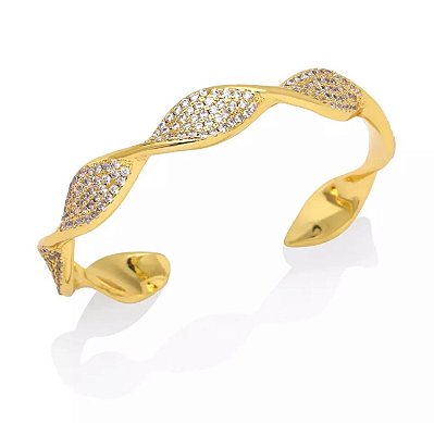 Bracelete Torcido Cravejado Valentino