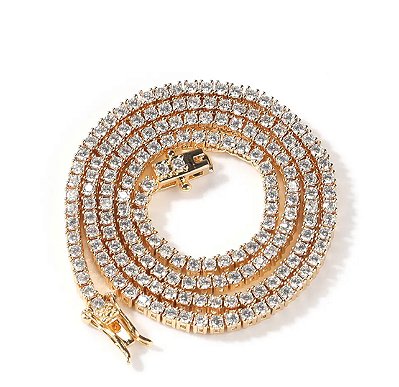 Colar Riviera Quatro Pontas Banhado Ouro18k