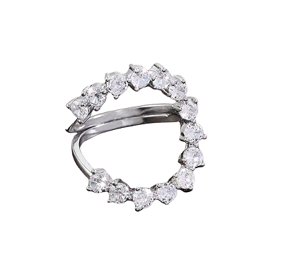 Anel Cravejado Silver Ajustavel