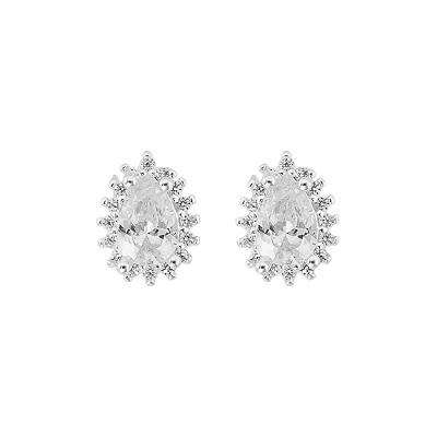 Brinco Gota Cristal Prata 925