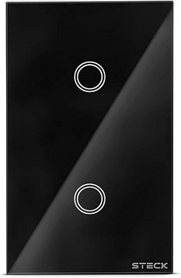 Conjunto Montado Touch 4x2 Para 2 Módulos Preto Smarteck Steck