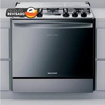 Fogão Brastemp de Embutir Inox 5 Queimadores Turbo Chama e Touch Timer Bivolt BYS5PCRUNA