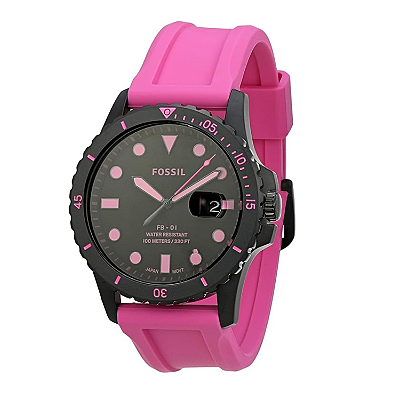 Relógio Fossil Pulseira de Silicone Feminino Rosa FS5685/5TN