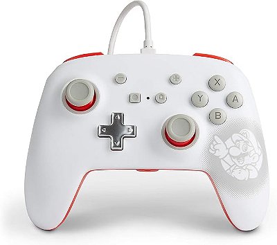 Controle Com Fio Nintendo Switch – Mario White – Enhanced